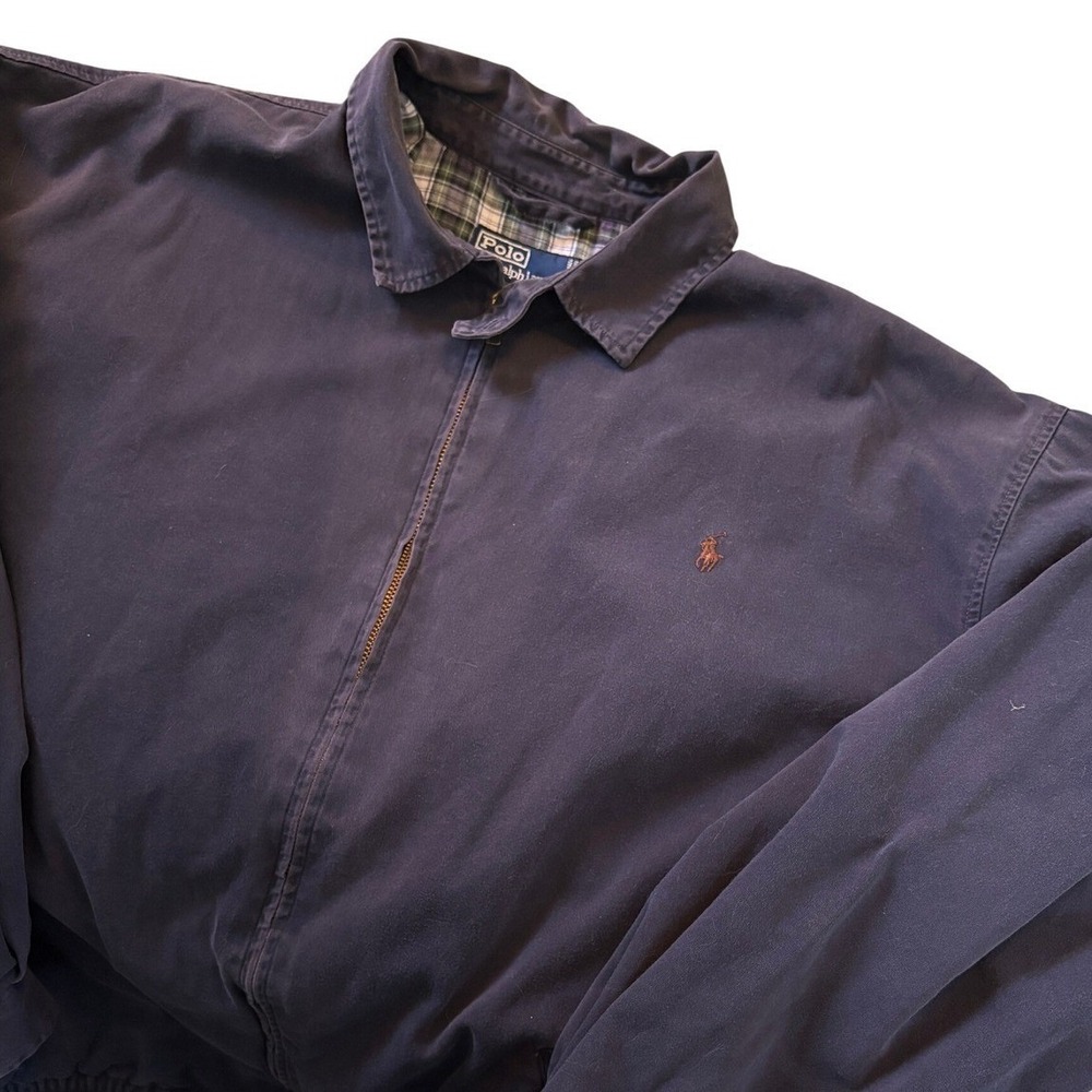 Vintage 90s Polo Ralph Lauren Harrington Canvas Golf Jacket Navy Mens L